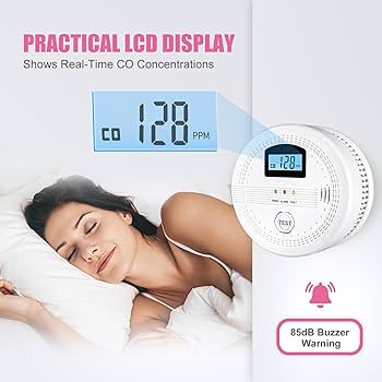 4 Packs Smoke and Carbon Monoxide Detectors, 2 in 1 CO